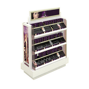 custom design commercial floor standing makeup display cases exhibition vitrine showcase