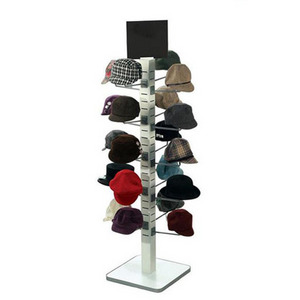 Floor standing metal hat display shelf floor display stand cap rack