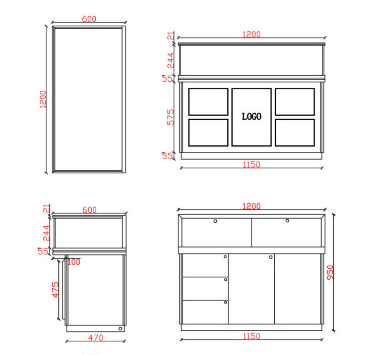 Glass jewelry showcase display/jewellery cabinet/jewelry counter