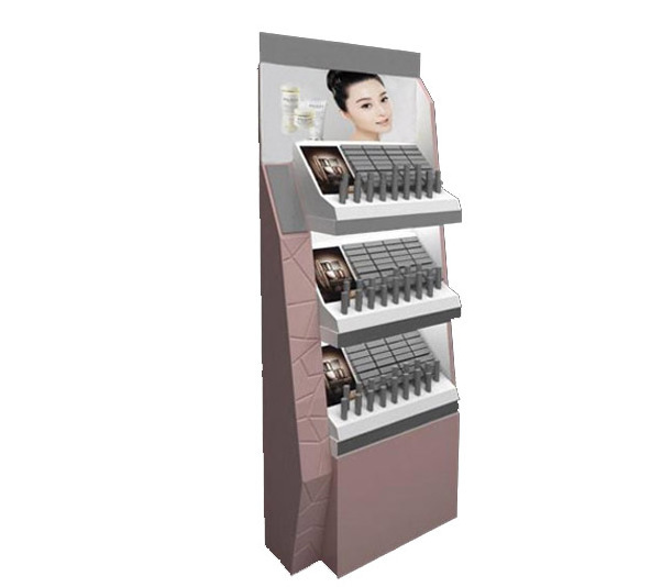 custom design commercial floor standing makeup display cases exhibition vitrine showcase