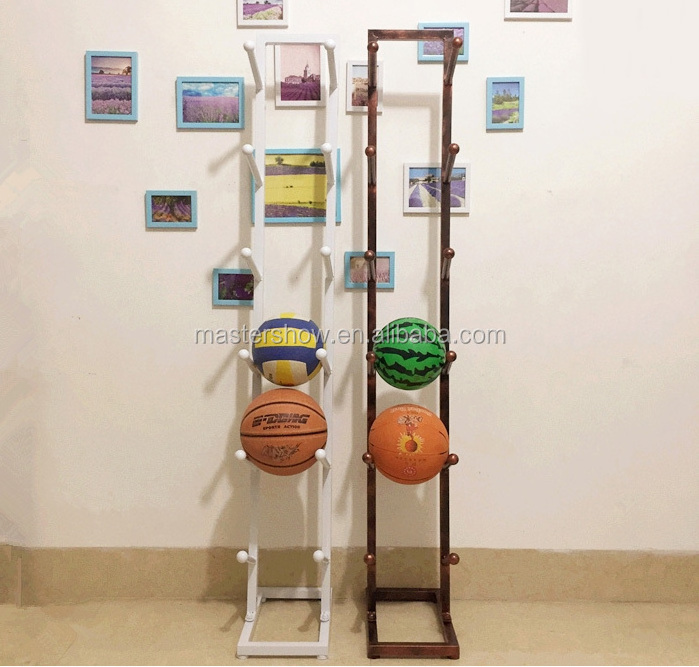 Free Design Metal Flooring Sports Store Soccer Ball Football And Basketball Display Stand