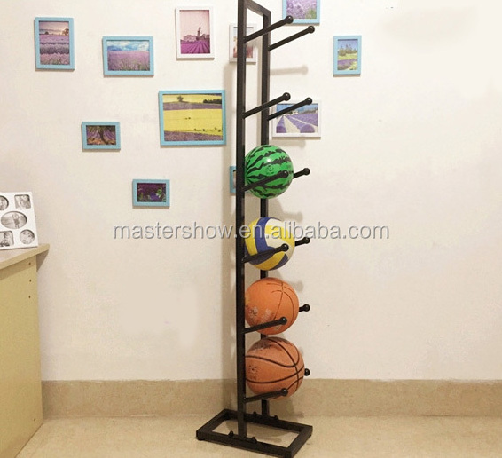 Free Design Metal Flooring Sports Store Soccer Ball Football And Basketball Display Stand