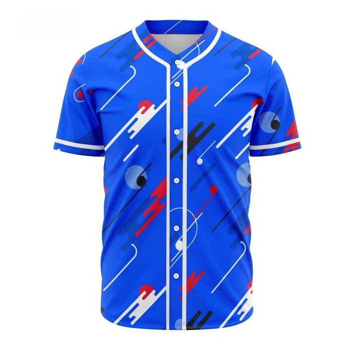 Mens Shirts 100% Polyester Sublimation Baseball Jersey Wholesale Digital Printing Allover Printed Polyester Breathable