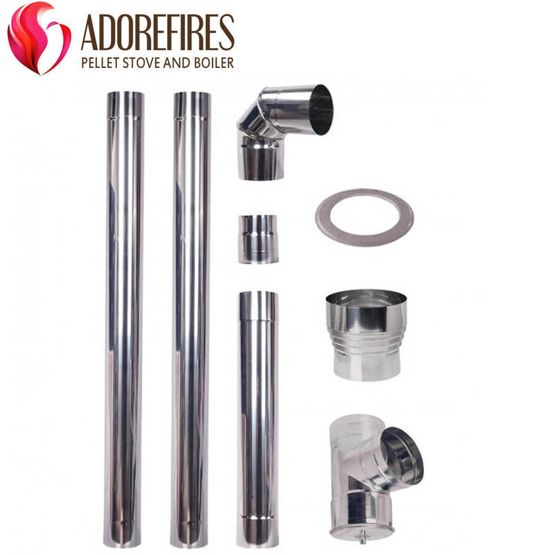 Hot Selling 80mm 150mm Pellet Stove Chimney Flue Pipe Venting Kits