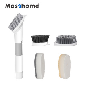 Masthome Smart Kitchen Cleaner 3 Replaceable Cleaning Head Brush Soap Dispensing Sponge Dish Washing Brush With Handle