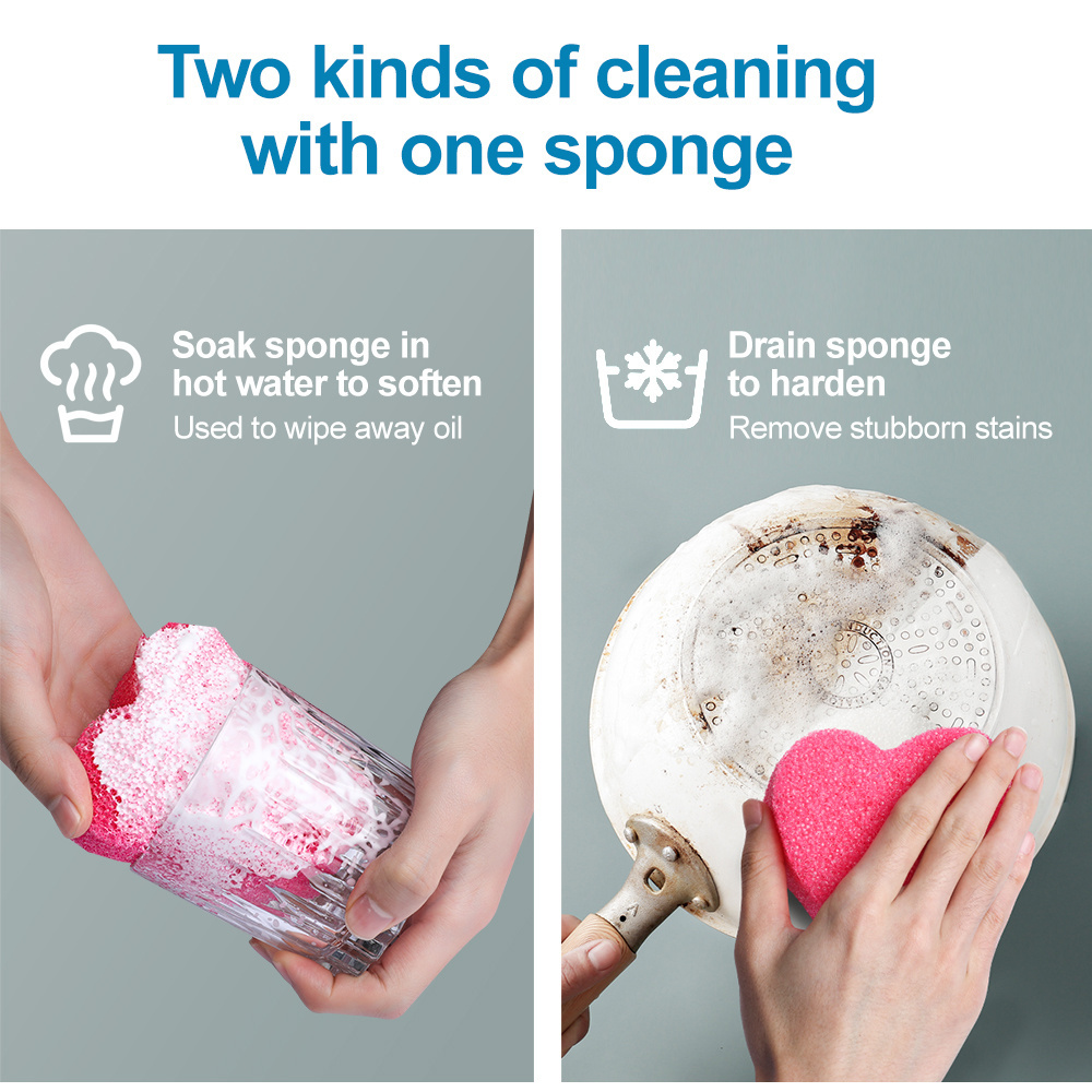 Soft In Warm Water Firm In Cold Kitchen Cleaning Dishwashing Sponge Cellulose Scrub Reusable Washable Sponge for Dish Cleaning