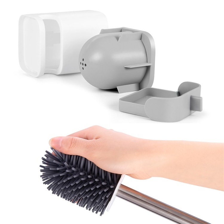 Masthome hot sell Bathroom plastic holder soft TPR Cleaning  silicon Toilet brush