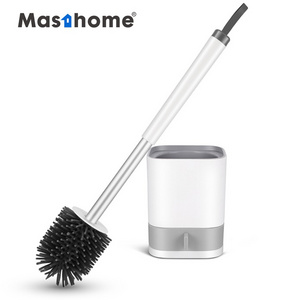 Masthome hot sell Bathroom plastic holder soft TPR Cleaning  silicon Toilet brush