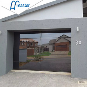 Low Price Automatic Overhead Aluminum Sectional Frameless Mirror Black Tempered Glass Garage Doors With Motor