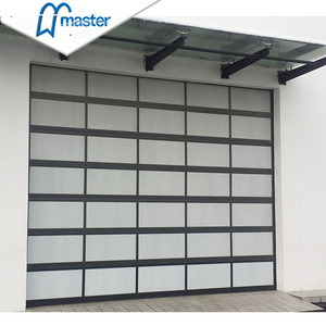 Master Well Modern High Quality And Cheap Price Security Automatic Aluminum 16X7 Sectional Garage Glass Door