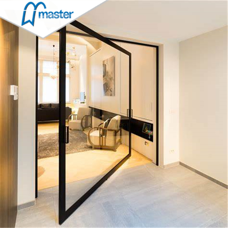 Modern Home Main Entrance Security Entry Front Doors Aluminum Patio Bi Folding Metallic Aluminum Glass Pivot Door