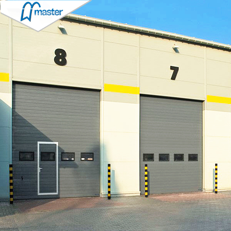 Logistics Use Vertical Bifold Garage Doors With Side Opening Pedestrian Date