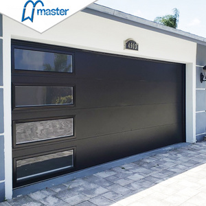 Hot sell modern design full view aluminum tempered plexiglass automatic sandwich panel overhead sectional steel foam garage door