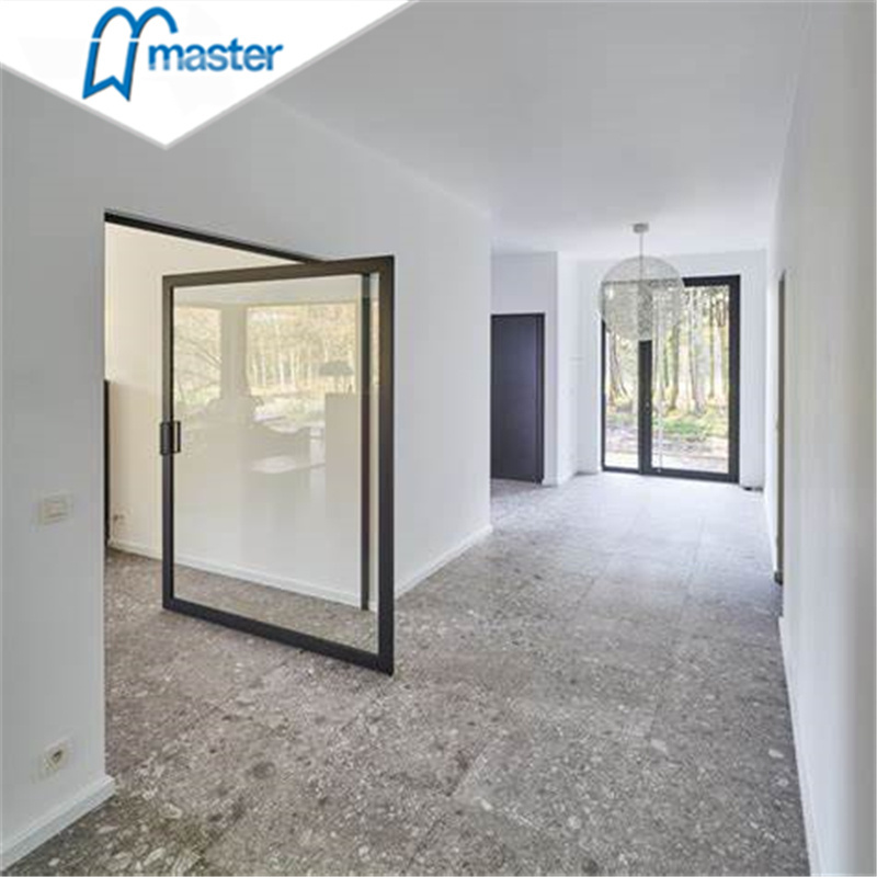 Modern Home Main Entrance Security Entry Front Doors Aluminum Patio Bi Folding Metallic Aluminum Glass Pivot Door