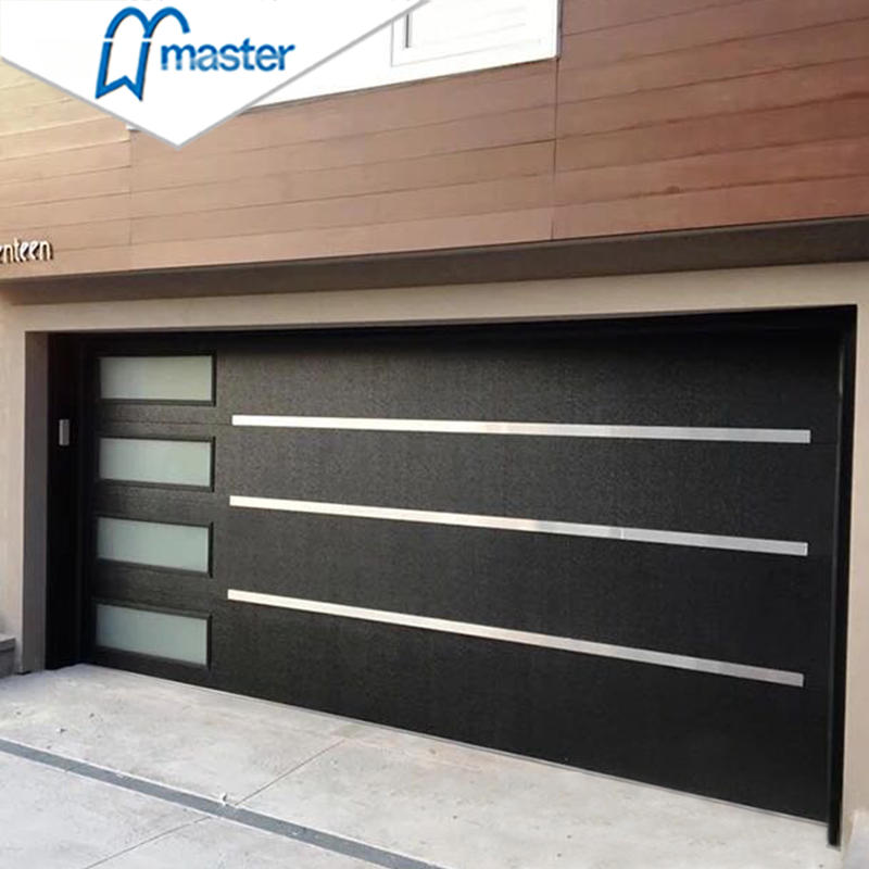 Hot sell modern design full view aluminum tempered plexiglass automatic sandwich panel overhead sectional steel foam garage door