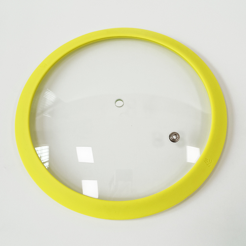 Factory Direct Wholesale Customized Cookware Parts Light Green Silicone Rim Glass Lid Tempered Glass Cover for Pots Pans