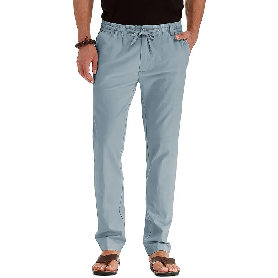 2023 Casual Comfortable Sky Blue Street Style Office Wear Fashion College Chino Pants Men's Chino Trousers