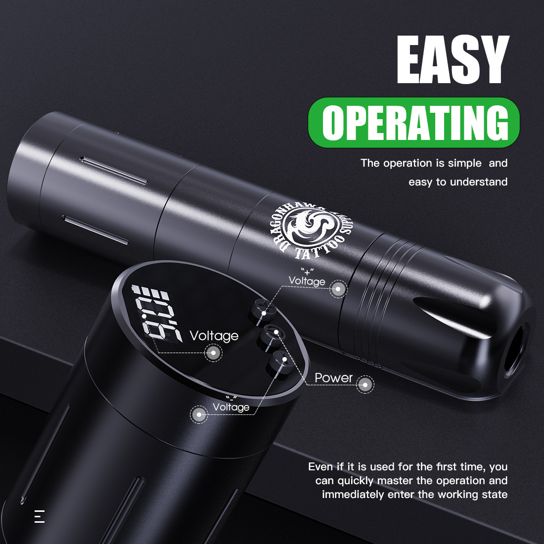 Dragonhawk X3 Pro Wireless Battery Changeable Tattoo Pen Wireless Rotary Tattoo Machine