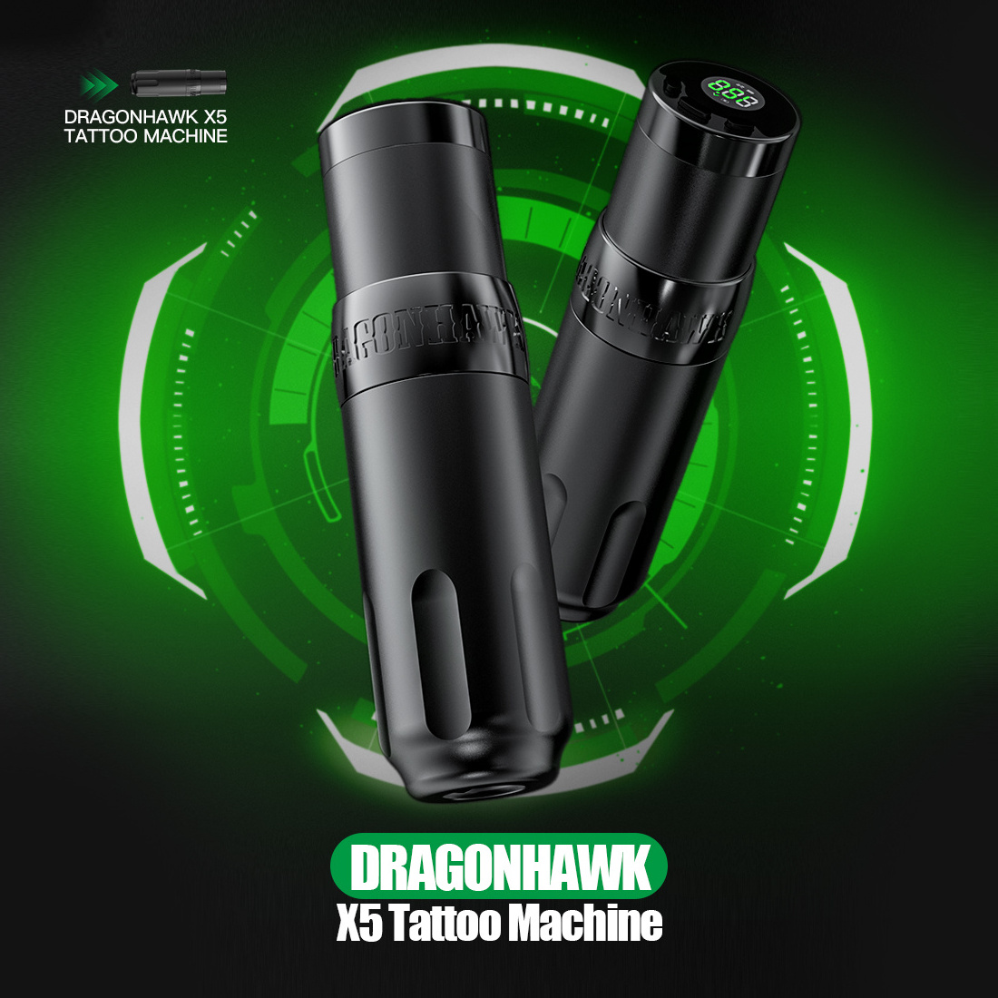 Black Wireless Tattoo Pen Machine 4MM Stroke Dragonhawk X5 Tattoo Gun For Body Art and SMP