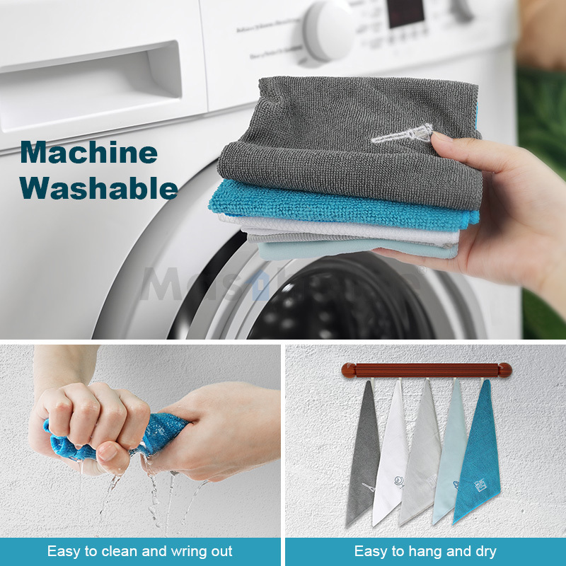 Masthome Multi-Purpose 5Pcs Dust Polish Glass Window Clean Cloth Microfibre Kitchen Cleaning Rags Microfiber Cleaning Cloth Set