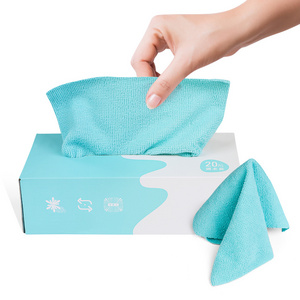 Disposable Removable Rags Kitchen Dishwashing Towel Strong Absorption Dish Cloth Microfiber Cleaning Cloth With Dispenser Box