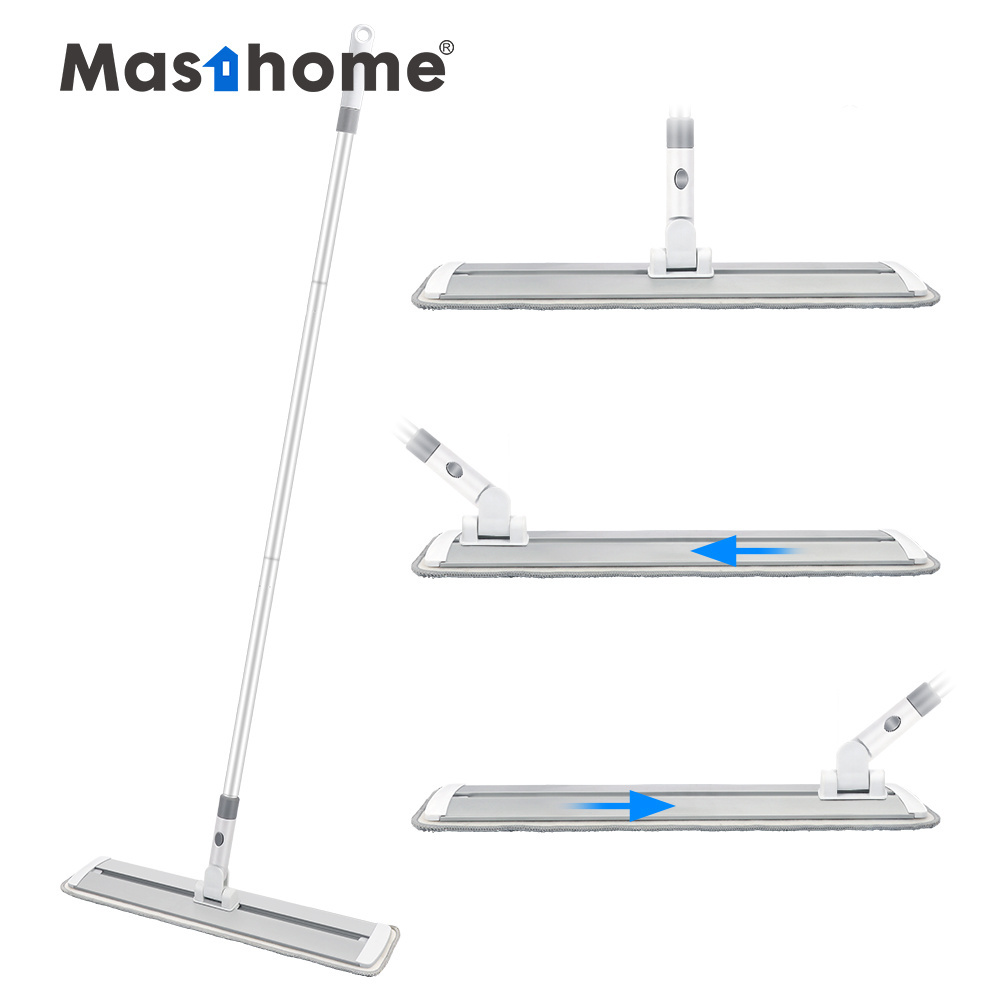 Masthome 360 Spin flat Mop Home Cleaning System Spinning Floor Mop with Three-Section Rod