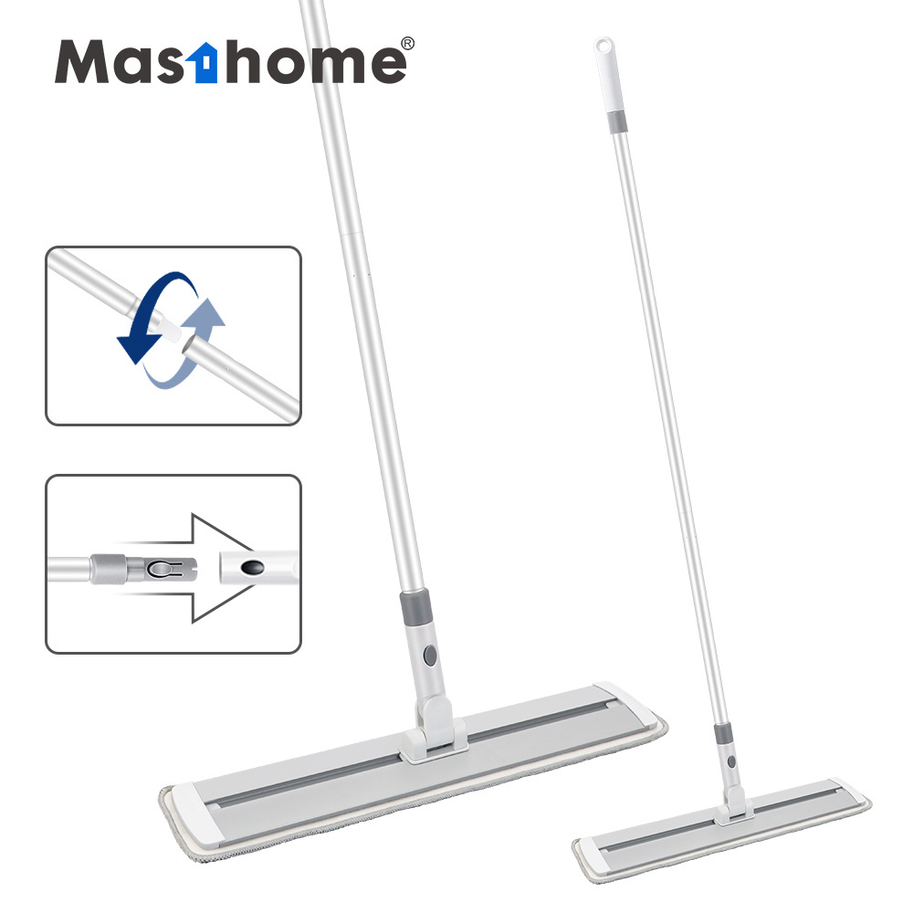 Masthome 360 Spin flat Mop Home Cleaning System Spinning Floor Mop with Three-Section Rod