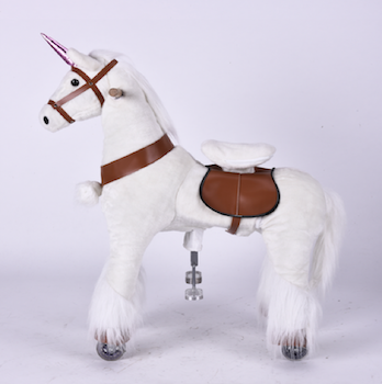 Rental Business Plush Material Lion Featured Kids and Adult Mechanical Ride On Toy Animal Ride Pony Horse Cycle