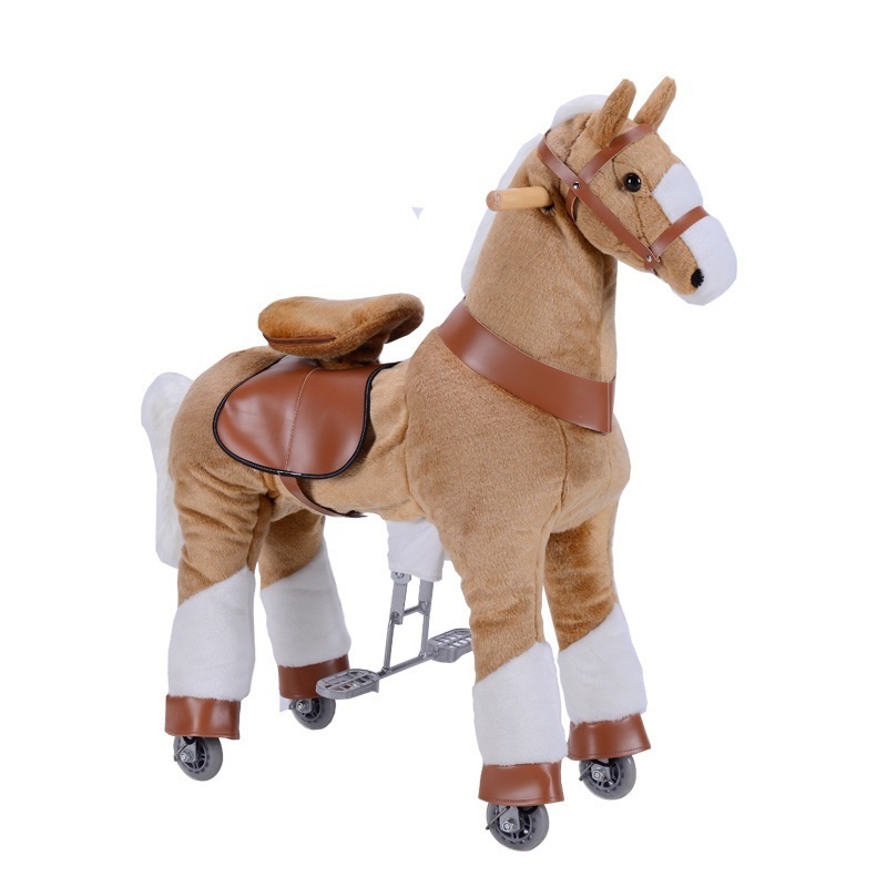 Ponyfunny Plush Indoor Rocking Horse Playground Equipment ride on cycle horse toy ride on horses pony scooter