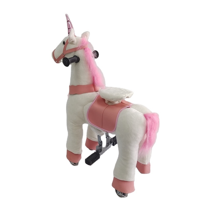 Unicorn ride on horse mechanical pony rider walking pony toy on promotion