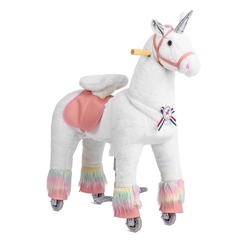 Ponyfunny Plush Indoor Rocking Horse Playground Equipment ride on cycle horse toy ride on horses pony scooter