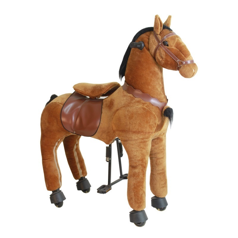 Ponyfunny Plush Indoor Rocking Horse Playground Equipment ride on cycle horse toy ride on horses pony scooter