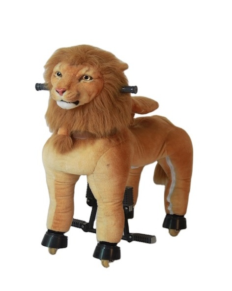 Rental Business Plush Material Lion Featured Kids and Adult Mechanical Ride On Toy Animal Ride Pony Horse Cycle