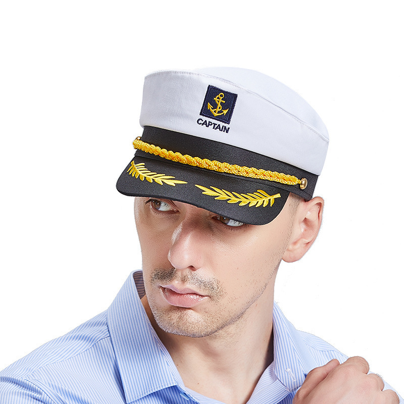 Customizable logo Captain Flat Navy Hat Beach Yacht Party Boat Anchor Sailor Hat Carnival Festive party decorative hat