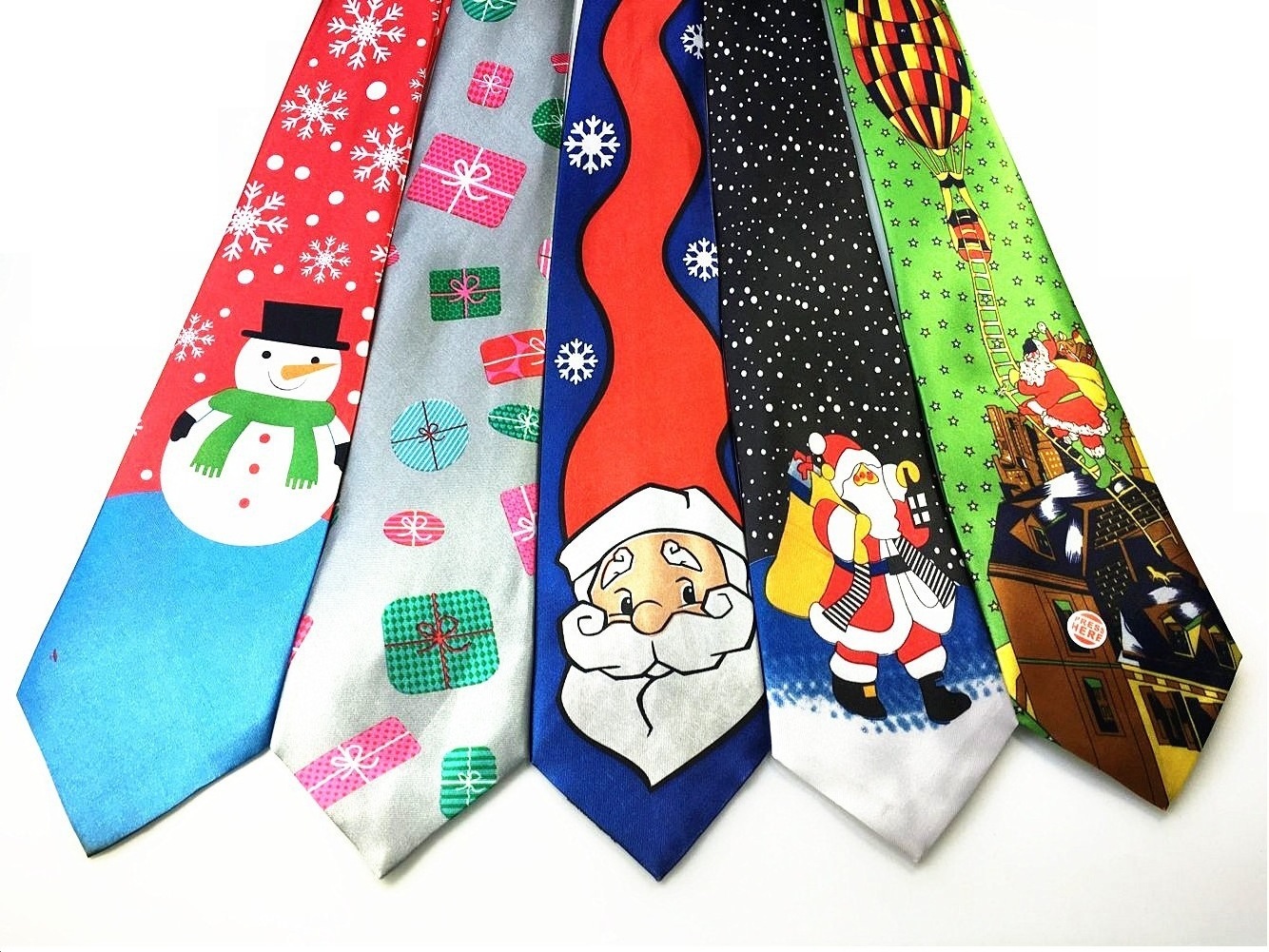 European and American design printed tie Christmas decorations Holiday printed Christmas tie party accessories