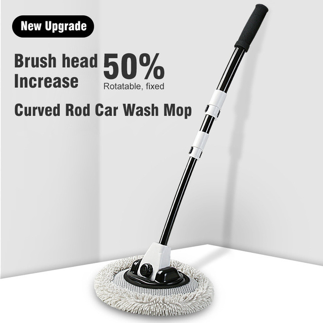 Car Cleaning Brush Car Wash Brush Telescoping Long Handle Cleaning Mop Chenille Broom Dual brush heads Auto Accessories