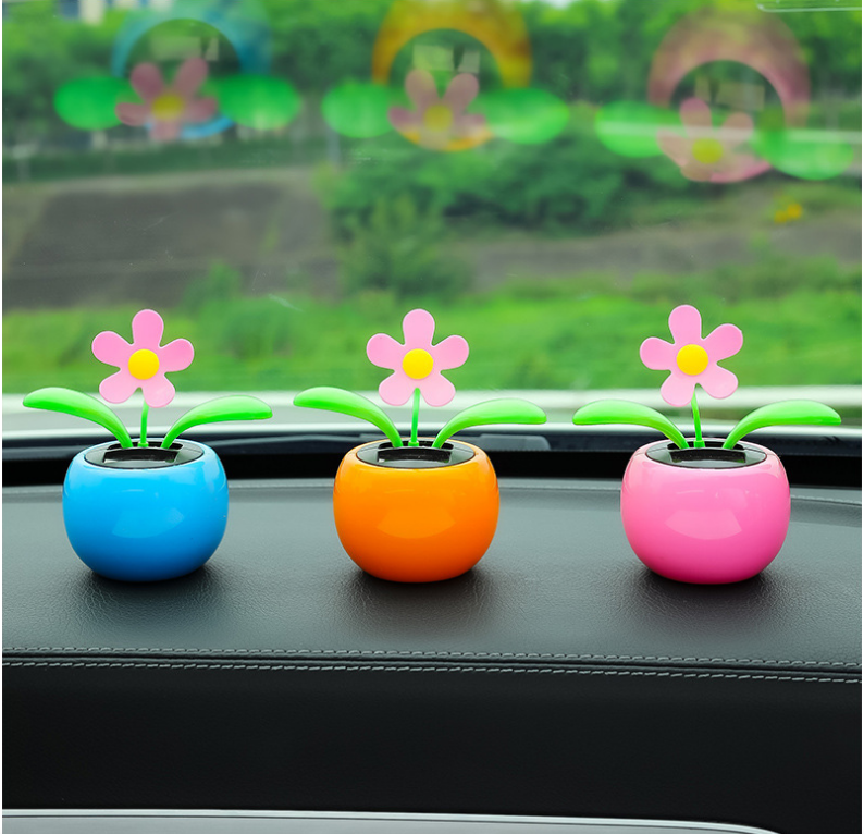 Customizable logo creative car accessories Solar swing solar flower shaking head float decoration supplies Car decoration