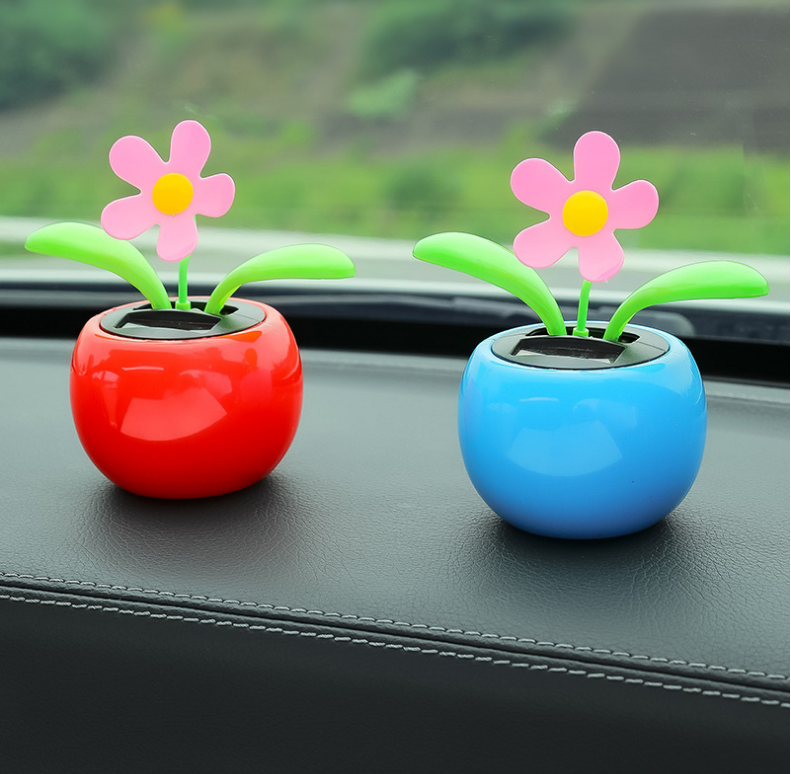 Customizable logo creative car accessories Solar swing solar flower shaking head float decoration supplies Car decoration