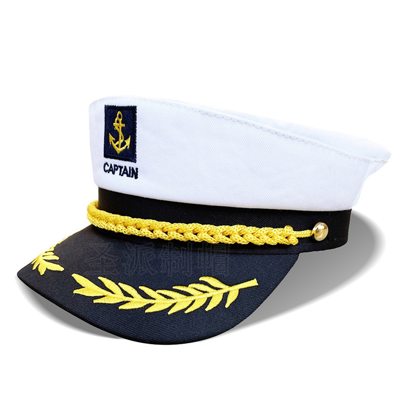 Customizable logo Captain Flat Navy Hat Beach Yacht Party Boat Anchor Sailor Hat Carnival Festive party decorative hat