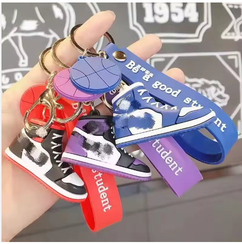 3d three-dimensional basketball shoes car key chain creative mini shoe model car key chain pendant Car key bag and accessories