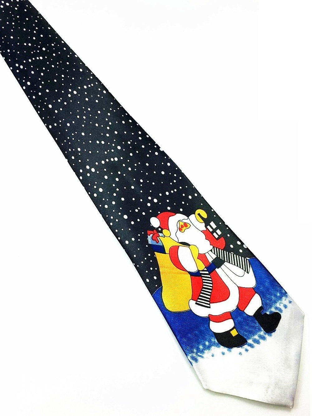 European and American design printed tie Christmas decorations Holiday printed Christmas tie party accessories