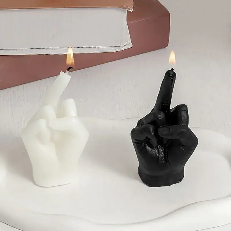 New Middle Finger Shaped Model Scented Candles Funny Quirky Small Gifts Home Room Decor Ornaments Birthday Gifts Candle