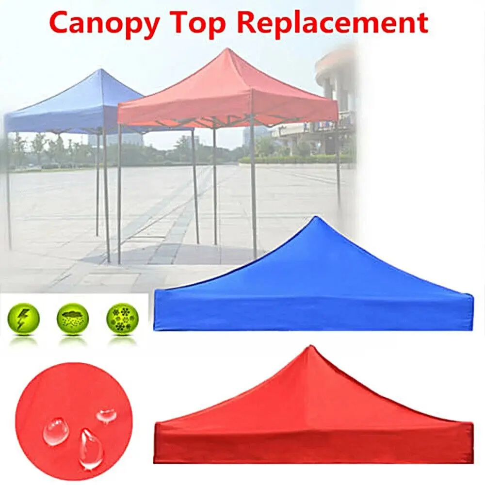 Canopy Top Cover Replacement Four-Corner Tent Cloth Foldable Rainproof Patio Pavilion Replace Gazebo Canopy Top Cover Blue 3x3m