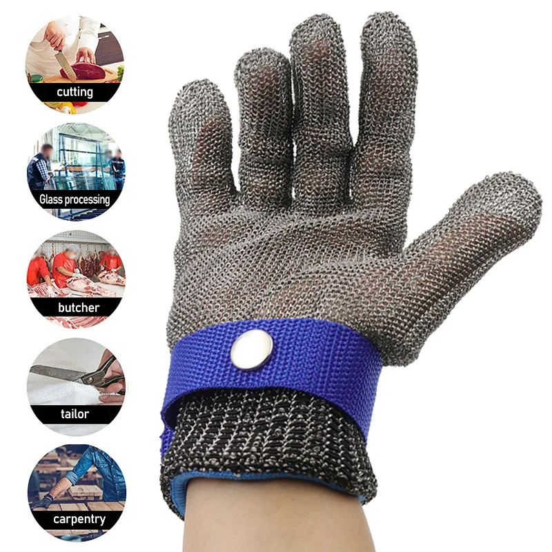 Stainless Steel Gloves Anti-cut Wear-resistant Slaughter Gardening Hand Protect Working Gloves Metal Mesh Butcher Kitchen Gloves