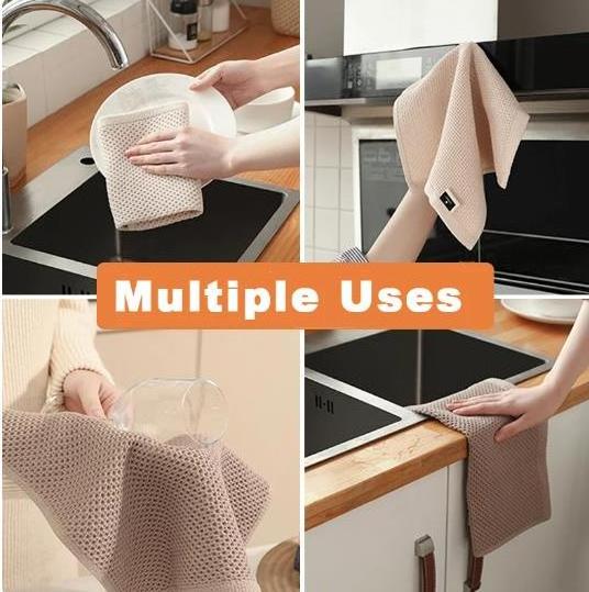 Cotton Towel Soft Absorbent Dishcloth Kitchen Dish Rags Honeycomb Breathable Face Wash Towel Household Cleaning Cloth Wash Cloth