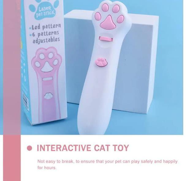 Laser Cat Teasing Stick 5 Modes + Red Dot LED Light Pointer Indoor Interactive Projection Toys Dog Kitten Pet Accessories