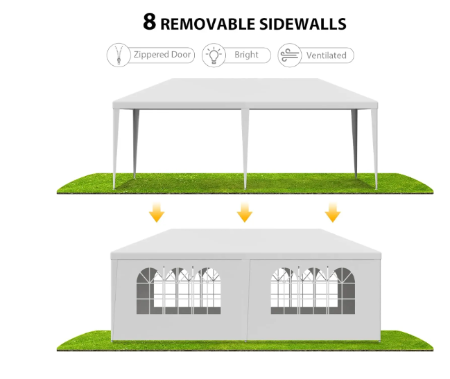 10 x20/30 Outdoor Gazebo White Canopy with sidewalls Party Wedding Tent Cater Events Pavilion Beach BBQ gazebo pergola