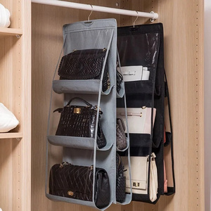 For Wardrobe Closet Transparent Storage Bag Hanging Handbag Organizer Door Wall Clear Sundry Shoe Bag with Hanger Pouch