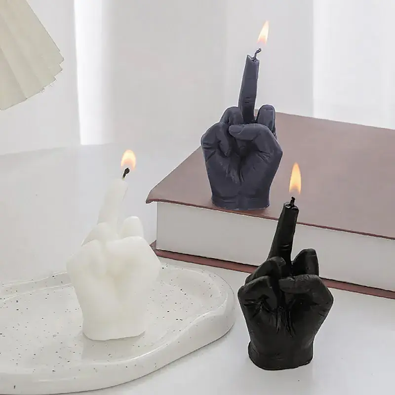 New Middle Finger Shaped Model Scented Candles Funny Quirky Small Gifts Home Room Decor Ornaments Birthday Gifts Candle