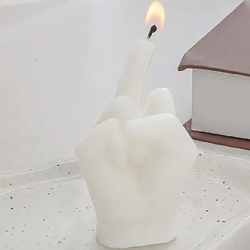 New Middle Finger Shaped Model Scented Candles Funny Quirky Small Gifts Home Room Decor Ornaments Birthday Gifts Candle